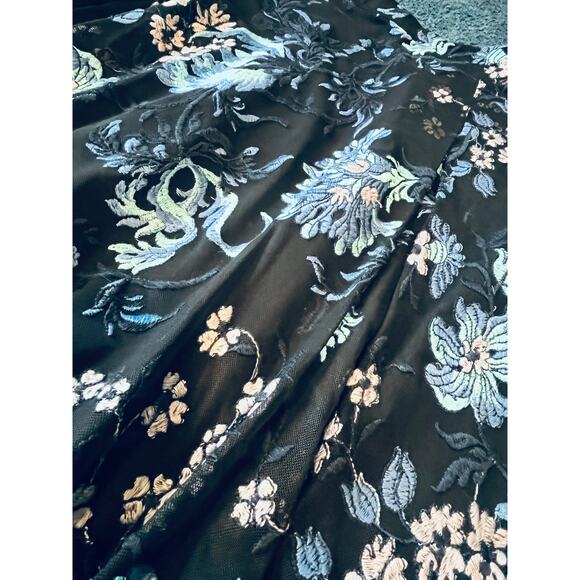 Sachin & Babi Embroidered Dark Floral Lace A-Line Skirt 10 whimsigoth romantic - Picture 7 of 9